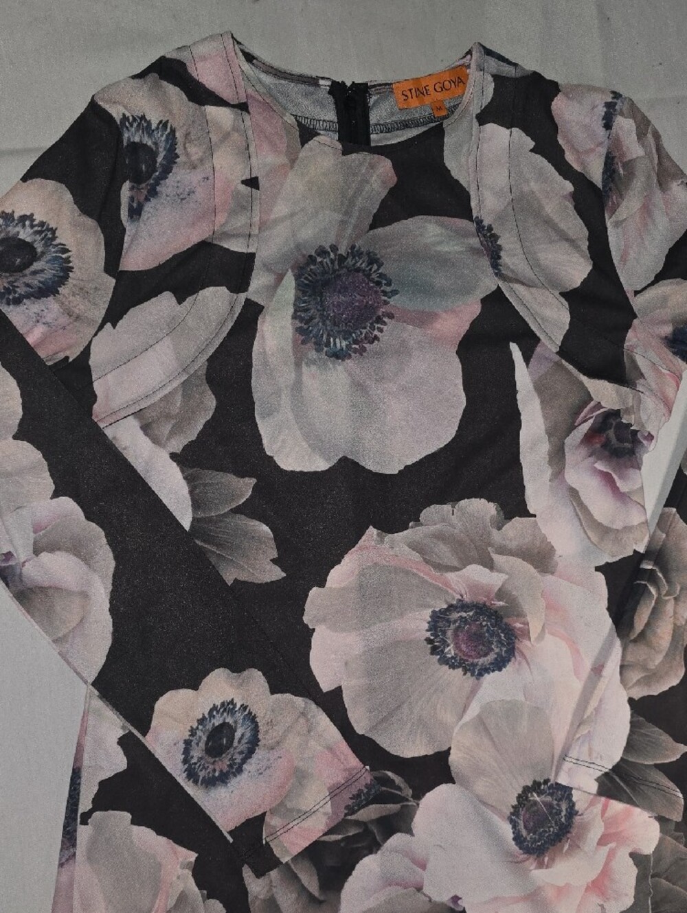 Crewneck Long Sleeve Midi Dress - Nostalgic Anemone - Picture 7 of 11
